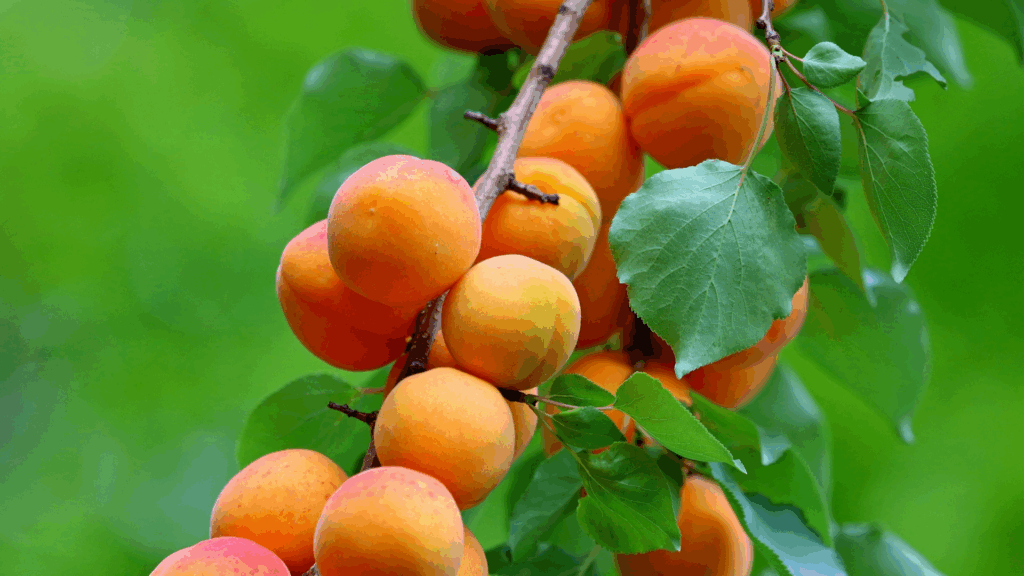 Branche d'abricotier remplie d'abricots locaux